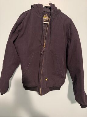 Job site 12 Black Hooded Work Jacket with Yellow Logo Detail
